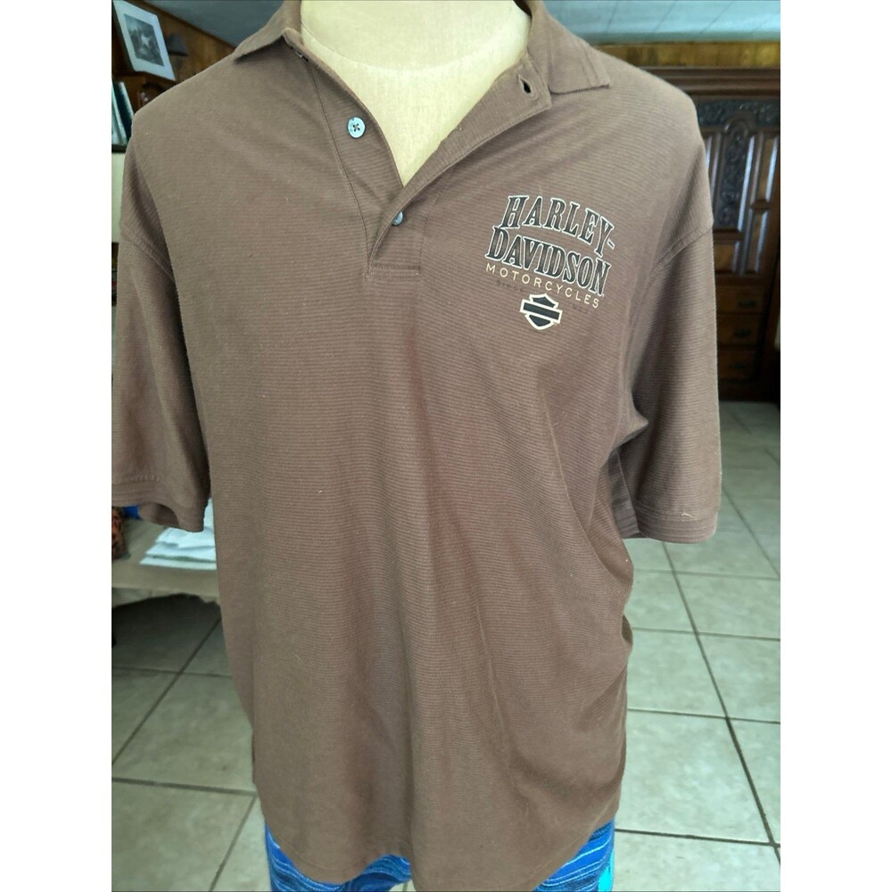 Harley Davidson Brown Large Polo style shirt